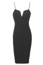 Bodycon slip midi dress - Black-Fabulous Bargains Galore