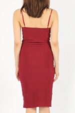 Bodycon slip midi dress - Dark Red-Fabulous Bargains Galore