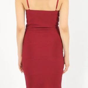 Bodycon slip midi dress - Dark Red-Fabulous Bargains Galore