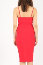 Bodycon slip midi dress - Red-Fabulous Bargains Galore