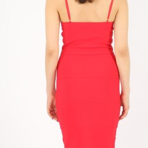 Bodycon slip midi dress - Red-Fabulous Bargains Galore