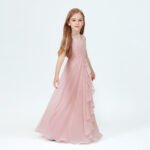 Chiffon junior bridesmaid dress-dusty pink