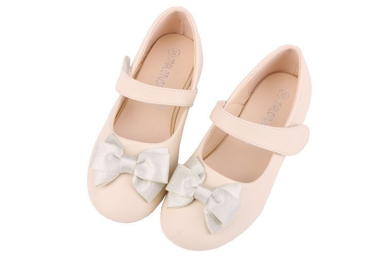 Children's dress shoes with bow - Beige
