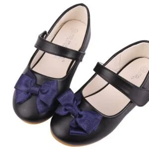 Children's dress shoes with bow - Black