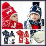 Children's Christmas hat and scarf set
