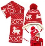 Children's Christmas hat and scarf set - Red (2)