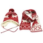 Children's Christmas hat and scarf set - Red (9)