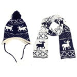Children's Christmas hat and scarf set - navy-blue (1)