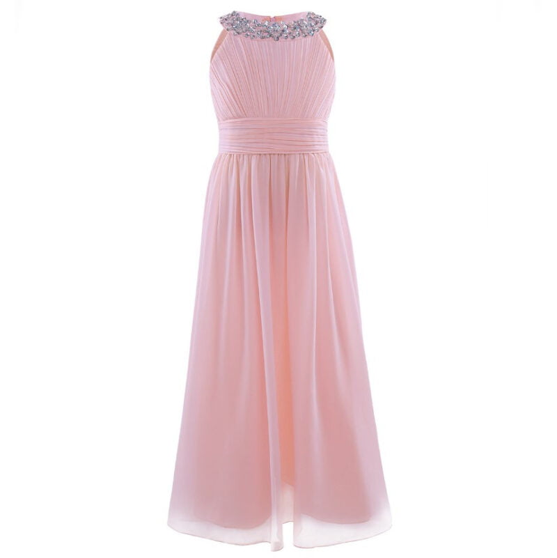 Children's bridesmaid dress-pink (2)