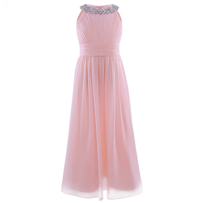 Children's bridesmaid dress-pink (2)