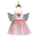 Childrens unicorn dress-rainbow1