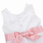 Christening dress for baby girl-pink sash (6)