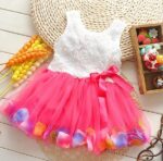 Cute baby girl summer dress - Dark Pink