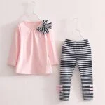 Girl 2 piece striped outfit - Pink
