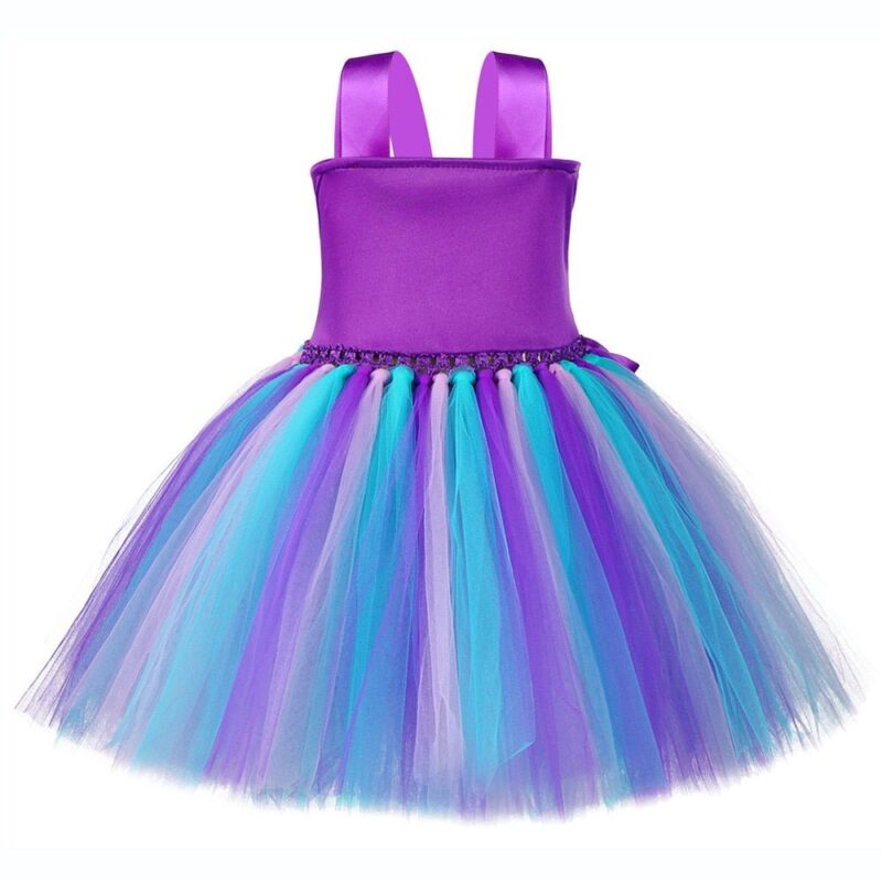 Deep Purple Sequin Girls Mermaid Birthday Dress and Headband Set 3