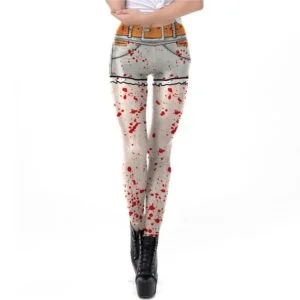 Fake blood splatter print leggings (1)