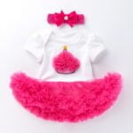 First birthday outfit for baby girls - Light pink and white cake-Fabulous Bargains Galore