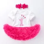 First birthday outfit for baby girls - Light pink and white one-Fabulous Bargains Galore