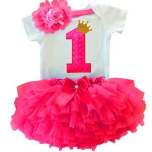 First birthday party outfit girl - Dark Pink