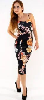 Floral print cami dress - Black-Fabulous Bargains Galore