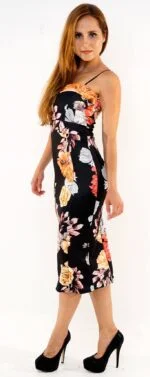 Floral print cami dress - Black-Fabulous Bargains Galore