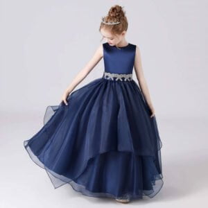 Flower girl ball gown dress - Navy (1)
