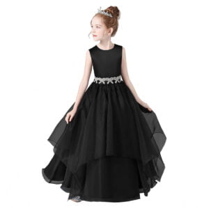 Flower girl ball gown dress - black