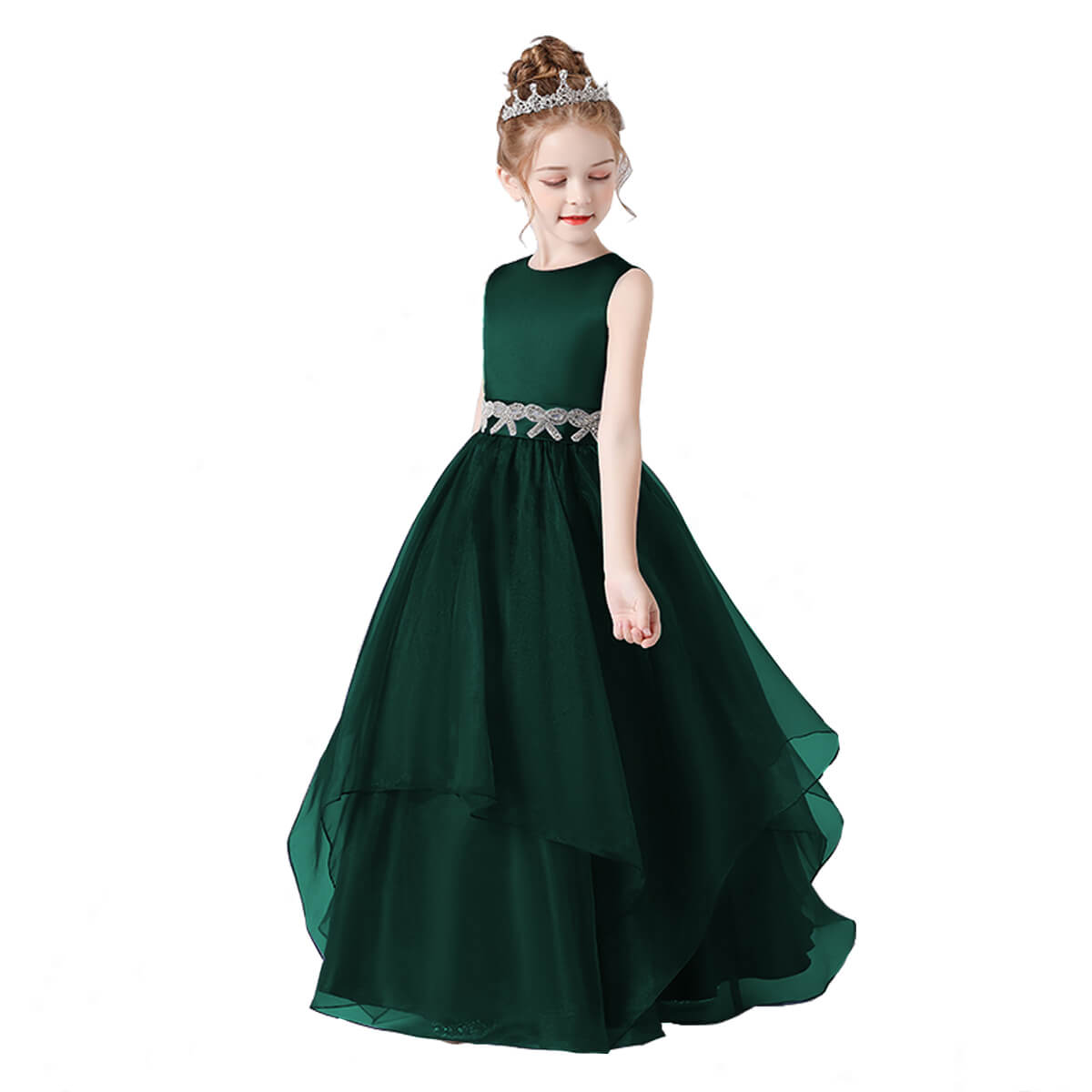 Flower Girl Long Sleeve Princess Ball Gown with Feather Accents – Mia  Bambina Boutique