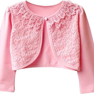 Flower girl bolero jacket-pink (1)