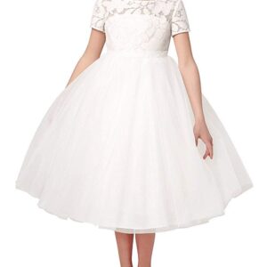 Flower girl dress with heart cut out back-white