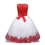 Flower girl dress with rose petals inside-red (1)