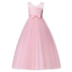 Flower girl lace tulle gown-pink (1)