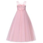 Flower girl lace tulle gown-pink (2)
