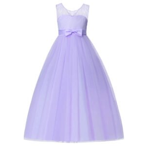 Flower girl lace tulle gown-purple (2)