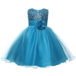 Flower girl sequin tulle dress-blue (1)