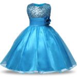 Flower girl sequin tulle dress-blue (3)