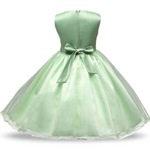 Flower girl sequin tulle dress-green (1)