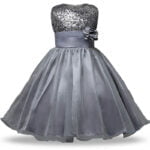 Flower girl sequin tulle dress-grey (2)