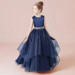 Flower girl ball gown dress - Navy-Fabulous Bargains Galore