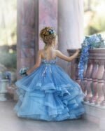 Flower girl dusty blue dress-Fabulous Bargains Galore