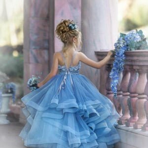 Flower girl dusty blue dress-Fabulous Bargains Galore