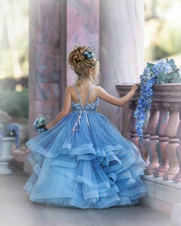 Dusty Blue Wedding Dress Bridal Gown Illusion Floral Lace Bodice Custom  made | eBay