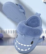 Fluffy shark slippers - Light Grey-Fabulous Bargains Galore