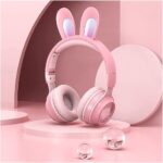 Foldable rabbit ear headset - Pink-Fabulous Bargains Galore