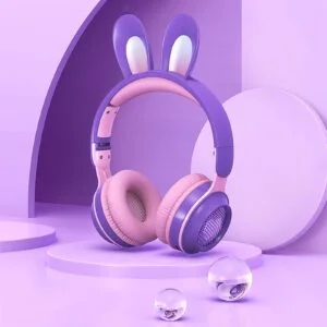 Foldable rabbit ear headset - Purple-pink-Fabulous Bargains Galore
