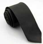 Geometric print men's skinny tie - Black