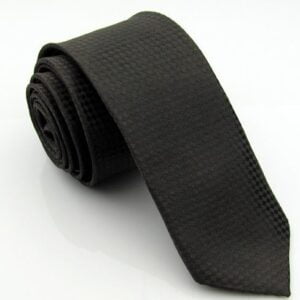 Geometric print men's skinny tie - Black