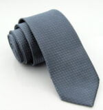 Geometric print men's skinny tie - blue