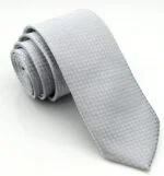 Geometric print men's skinny tie - grey