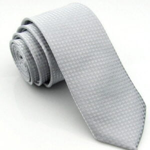 Geometric print men's skinny tie - grey